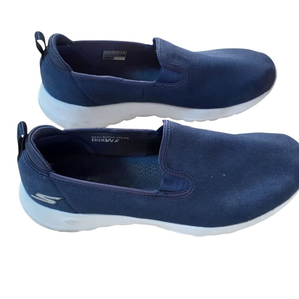 Skechers GOwalk Slip-On Sneaker Shoes Womens Size 8.5 Navy Canvas Walking - Picture 2 of 4